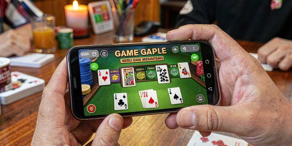 Screenshot utama 898A menampilkan gameplay Gaple yang menarik.