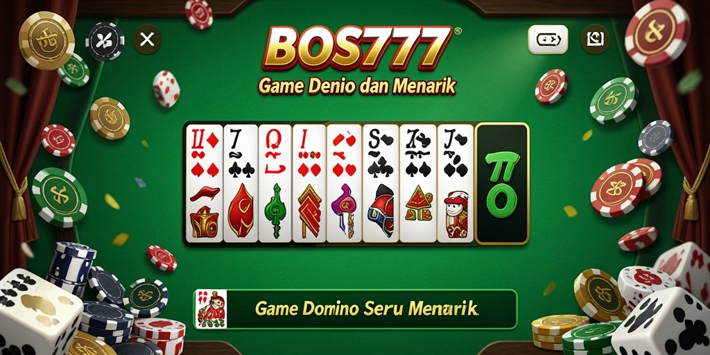 Screenshot gameplay BOS777 menampilkan keseruan bermain domino.