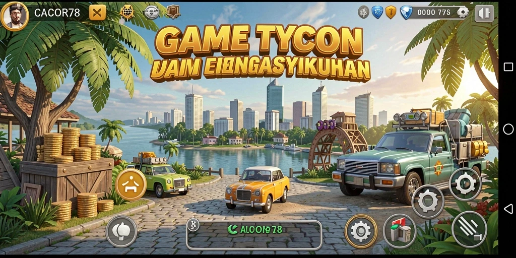 Screenshot gameplay CACOR78 menampilkan aksi bisnis yang dinamis.