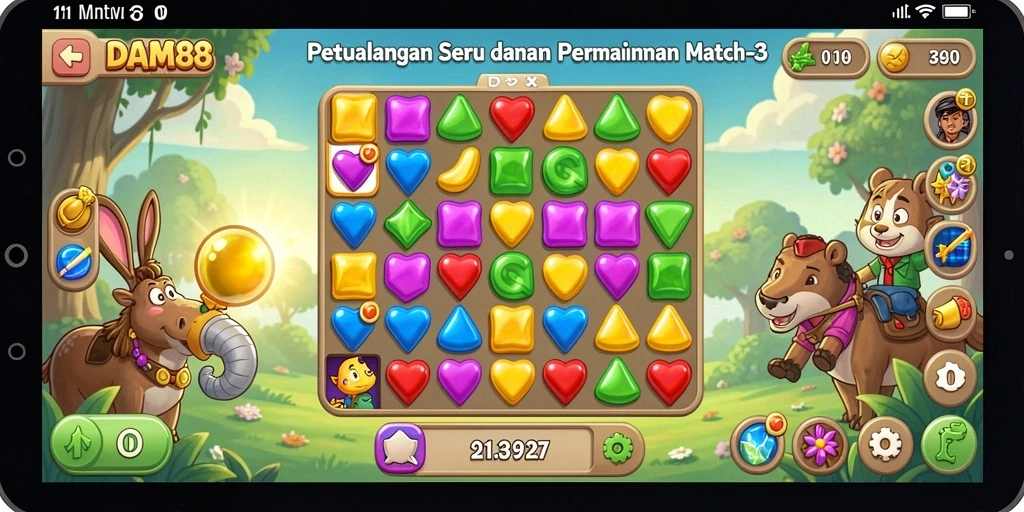 Tampilkan momen seru bermain Match-3 di DAM88.