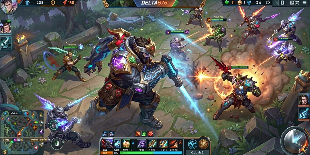 Tampilan gameplay seru dalam DELTA575 yang penuh aksi.
