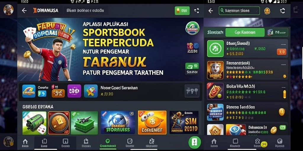 Tangkapan layar utama DEWANUSA menunjukkan antarmuka taruhan yang menarik.