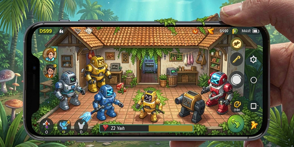 Tampilan gameplay DS99 yang menampilkan tantangan puzzle yang menarik.
