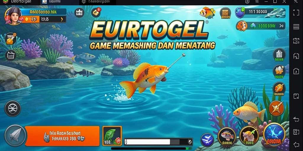 Gameplay seru dalam EUROTOGEL dengan pemandangan indah saat memancing.