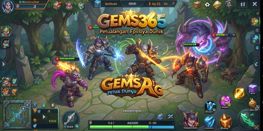 Tampilan seru gameplay GEMS365 yang penuh aksi ARPG.