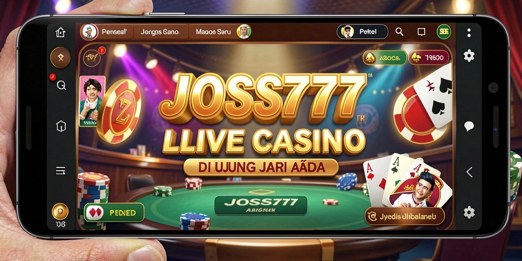 Tampilan gameplay JOSS777 dengan dealer langsung yang profesional.