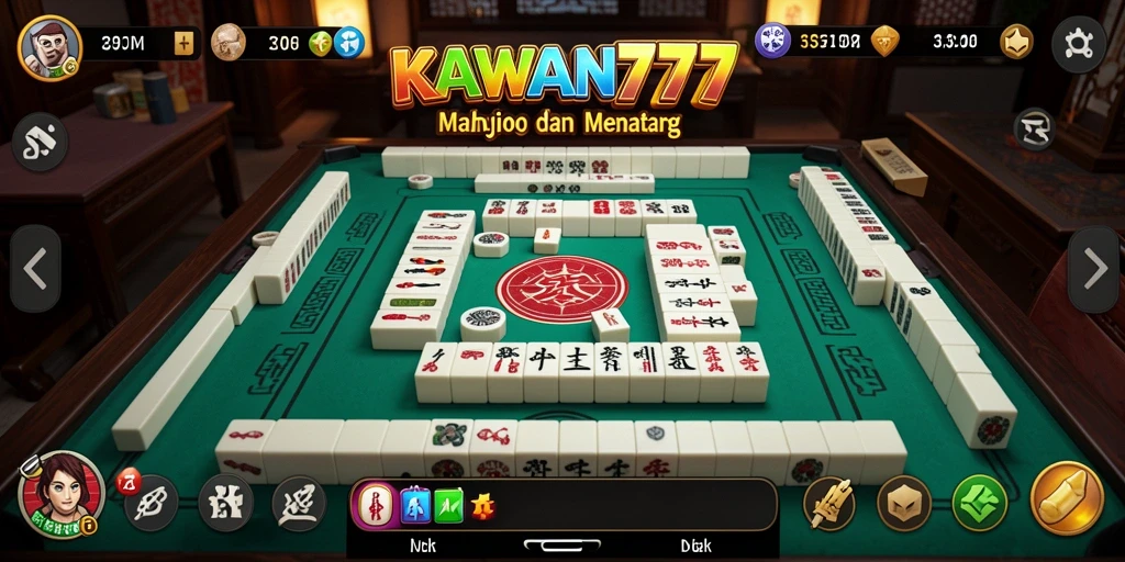 Tampilan gameplay Mahjong yang menegangkan dalam KAWAN777.