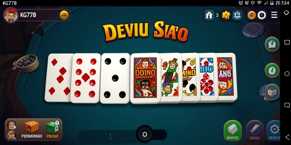 Tampilan gameplay menarik dari KG778 dalam permainan Domino.