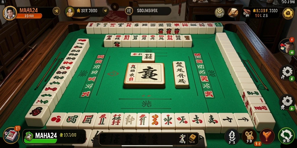 Aksi seru bermain Mahjong di MAHA24 dengan berbagai ubin menarik.