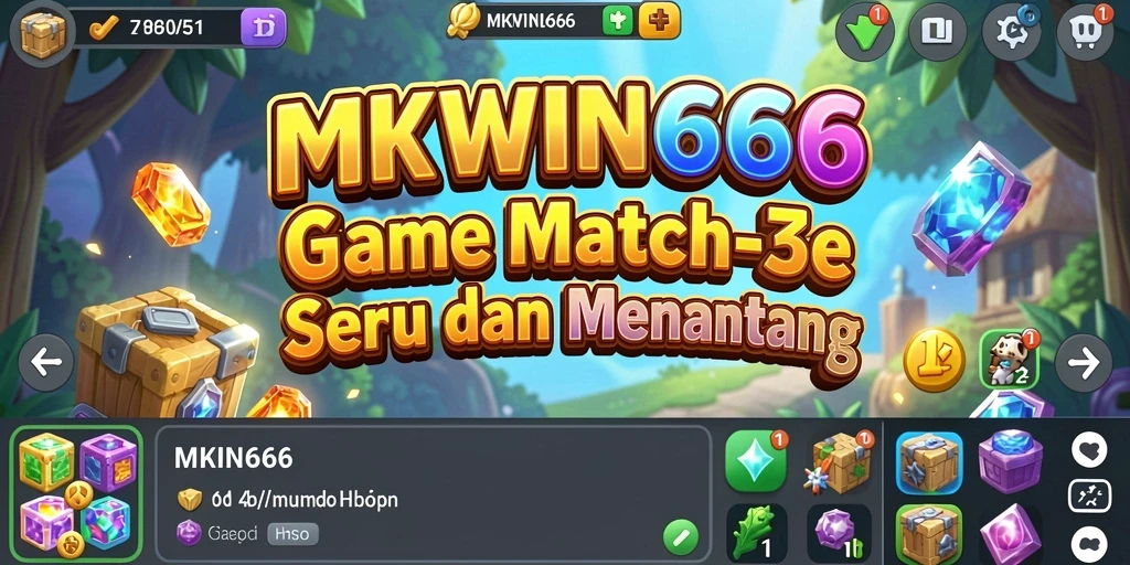 Tampilan seru gameplay MKWIN666 dalam aksi Match-3.