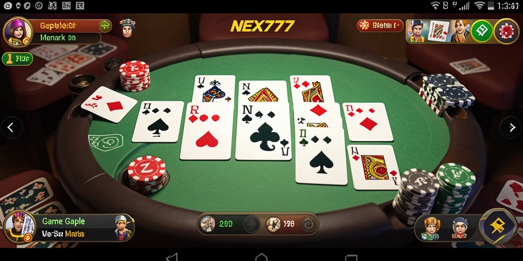 Tampilan gameplay seru NEX777 dalam permainan Gaple.