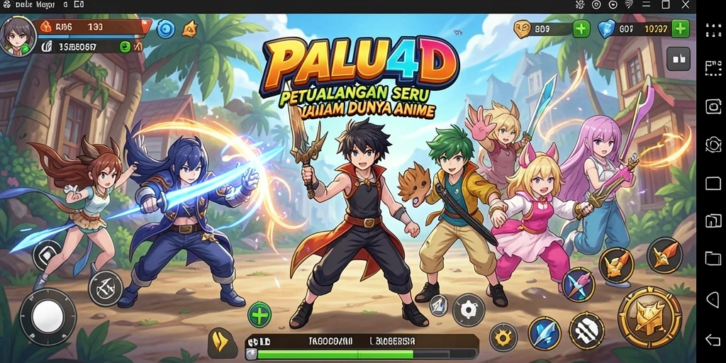 Tampilan gameplay PALU4D yang menakjubkan dengan karakter anime.