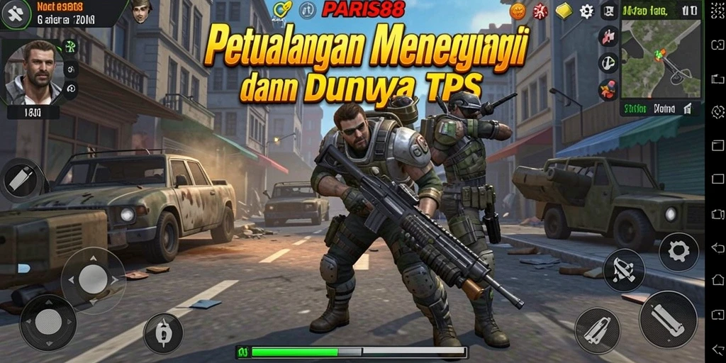 Tampilan gameplay menegangkan dari PARIS88 dengan aksi penuh adrenalin.