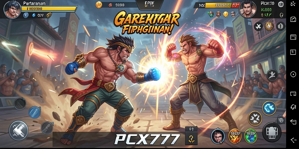 Screenshot PCX777 menampilkan aksi pertarungan yang intens dan mengesankan.