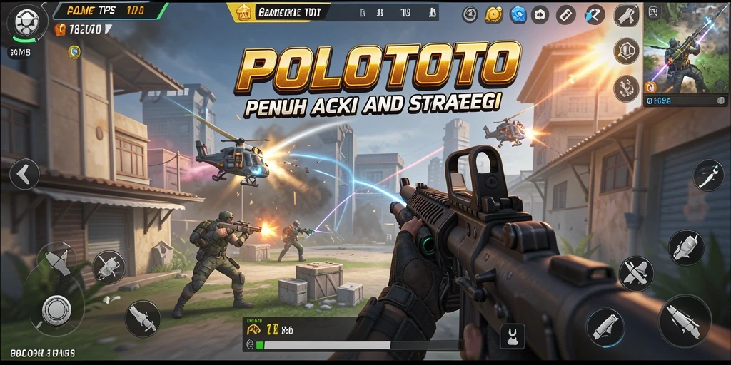 Screenshot gameplay POLOTOTO menampilkan aksi seru dalam TPS.