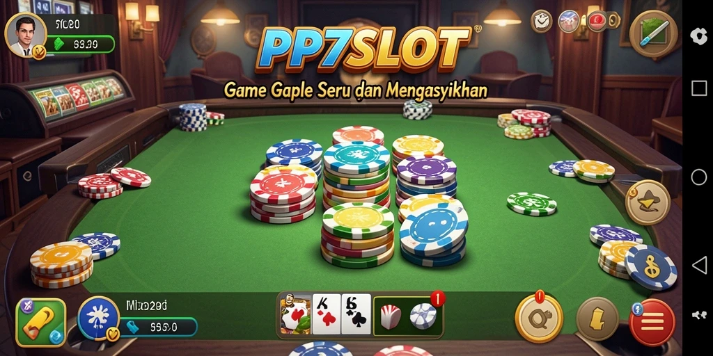 Tampilan gameplay seru dalam permainan Gaple PP7SLOT.