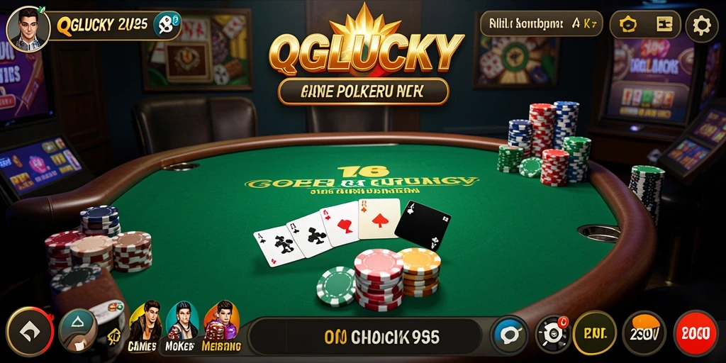 Tampilan gameplay seru di QGLUCKY menunjukkan aksi Poker yang mendebarkan.