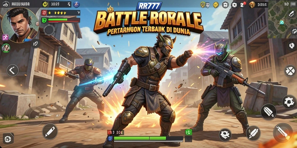 Screenshot keren dari gameplay RR777 Battle Royale.