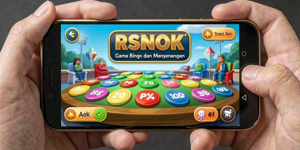 Tampilan screenshot RSNOK dengan permainan Bingo yang penuh warna.