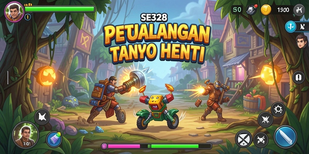 Screenshot gameplay SE328 dengan aksi yang mendebarkan dan warna-warna cerah.
