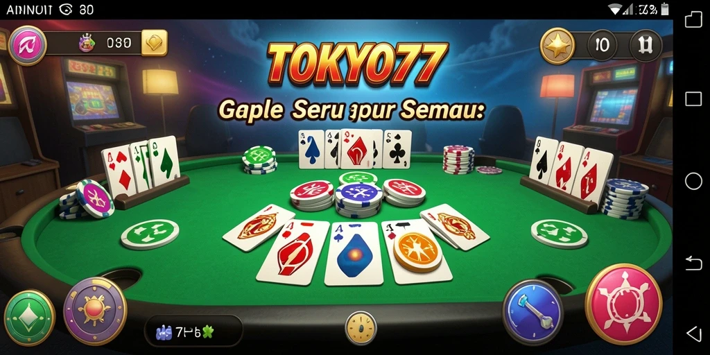 Screenshot gameplay Gaple yang seru di TOKYO77.