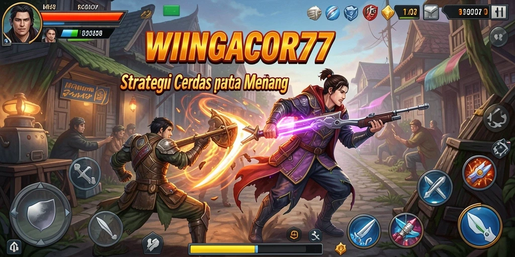 Tangkapan layar utama gameplay WINGACOR77 yang menunjukkan pertempuran strategi.